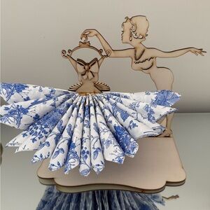 Elegant Blue and White Decorative Napkin Holder